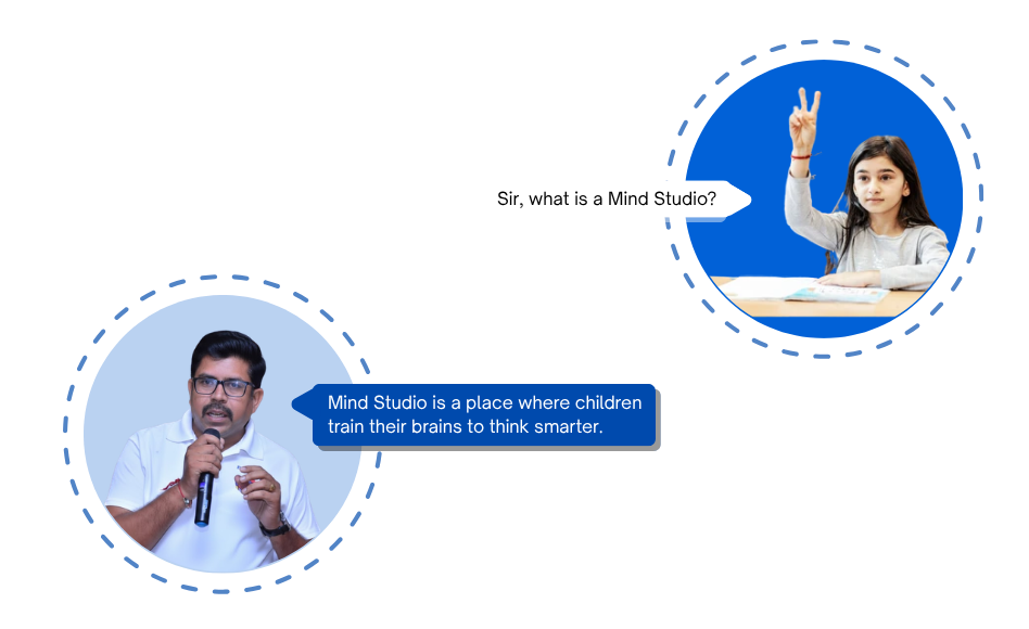 Mentor and student interaction illustration showing brain training